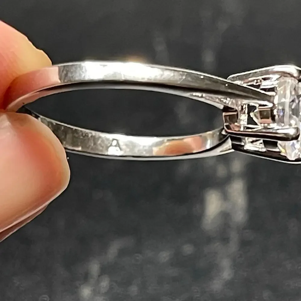 Avon Solitaire Clear CZ Ring Size 10 Signed Vtg